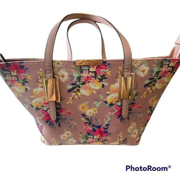 Aldo Purse Floral Tote Chic Classy Elegant Fancy Fashionable Coquette Feminine - Picture 1 of 14